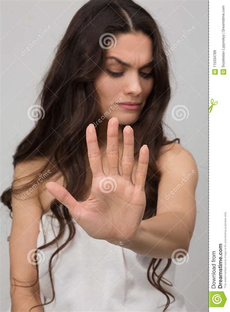 Portrait Of An Angry Brunette Woman Stock Image Image Of Isolated