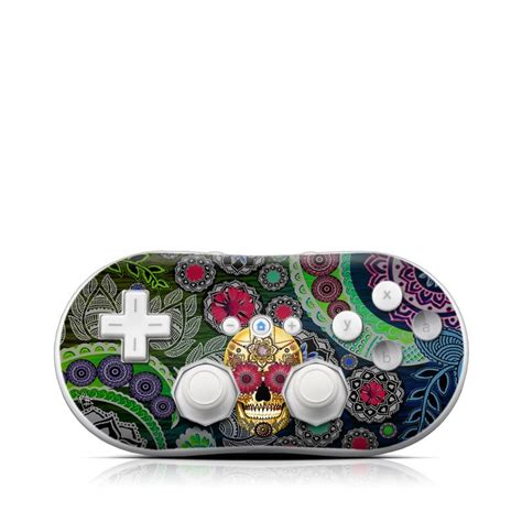 Wii Classic Controller Skin Sugar Skull Paisley By Fusion Idol