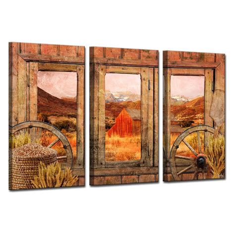 Ready2hangart Rustic Farmhouse 3 Piece Wrapped Canvas Wall Art Set By