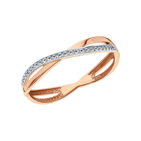 Золотое кольцо с бриллиантами БРИЛЛИАНТЫ ЯКУТИИ 72992 K5r 01 розовое