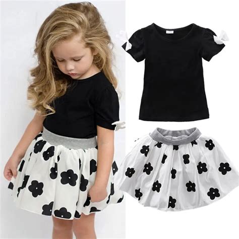 2016 Clothes Sets 2pcs Baby Girls Children Kids 2pcs Outfits Tops T