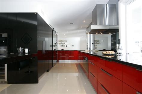 10 Red Gloss Kitchen Cabinets Png
