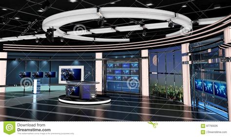 Virtual Tv News Set 27 Stock Illustration Illustration Of