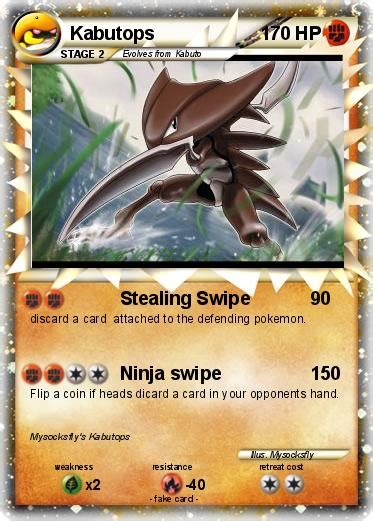 It evolves from kabuto as early as level 40. Pokémon Kabutops 139 139 - Stealing Swipe - My Pokemon Card