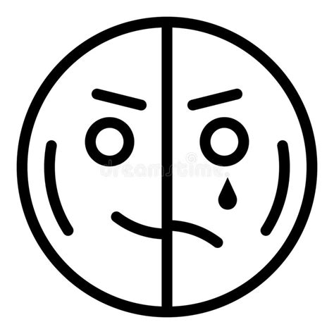 Half Happy Half Sad Face Emoji - Sad Happy Half Face Stock Illustrations – 96 Sad Happy Half Face Stock