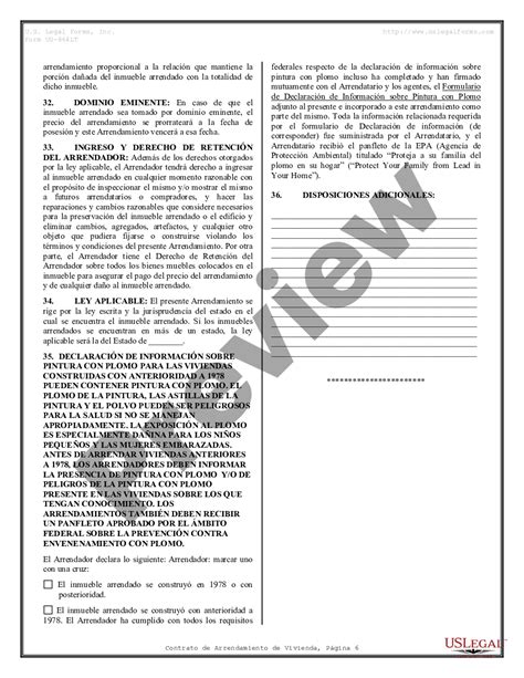 Contrato De Arrendamiento De Vivienda Contrato De Renta En Inglés