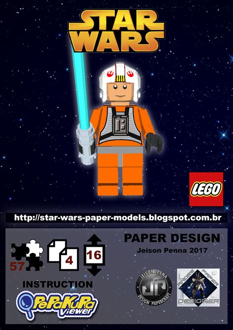 Star Wars Paper Models Luke Skywalker Pilot
