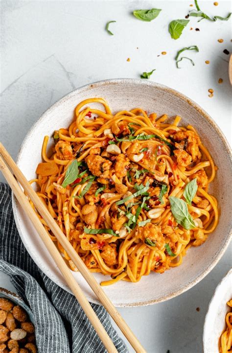 Sweet And Spicy Hot Chili Chicken Noodles Ambitious Kitchen