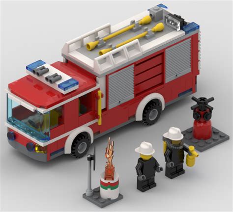 Lego Moc 20427 Truck Firefighting Interventions With Integrated Pump