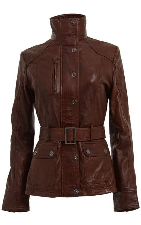 Details About Ladies Brown Retro Biker Style Designer Real Leather Mid