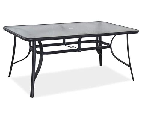 Wilson And Fisher Black Glass Top Patio Dining Table 38 Rectangular