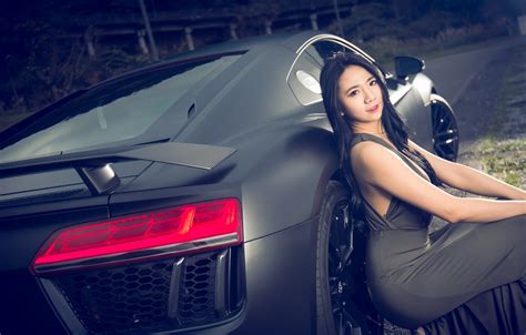 Wallpaper Auto Look Girls Asian Audi R8 Beautiful Girl Jasmine