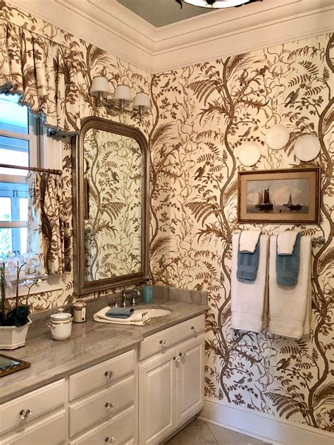 Master Bathroom Wallpaper Bathroom Wallpaper Powder Room Design