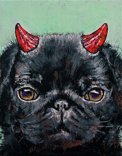 Devil Pug Painting By Michael Creese Fine Art America