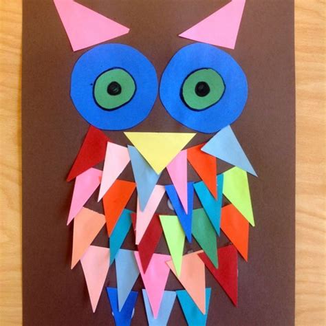 Kindergarten Shape Owl Craft Common Core Geometry Kindergarten Art