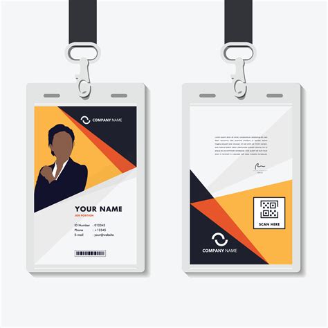 Modern Identity Card Design For Corporate With Mockup Minimal Yellow