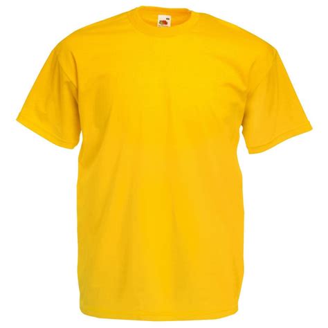 Yellow Fruit Of The Loom Mens Soft Spun T Shirt Plain Ebay