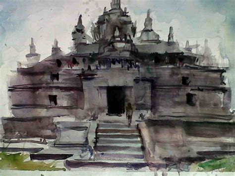 Sketsa pemugaran candi borobudur 1983. Kumpulan Sketsa Candi Paling Mudah Di Gambar | Sketsabaru