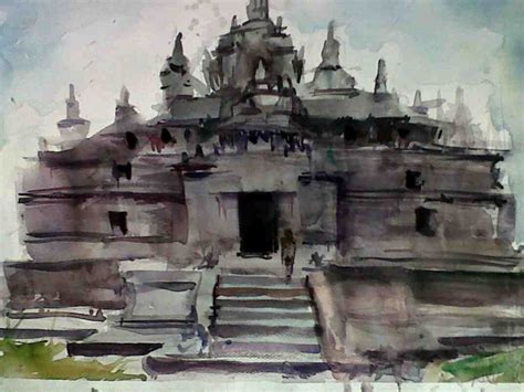 Melukis candi borobudur easy painting acrylic painting landscape. Kumpulan Sketsa Candi Paling Mudah Di Gambar | Sketsabaru