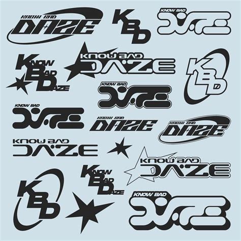 Y2k Style Logos Graphic Design Posters Sticker Design Custom Logo
