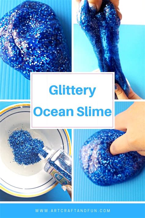 How To Make Ocean Slime With Contact Lens Solution Easy Slime Recipe