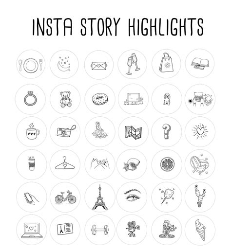 Instagram Story Highlights Icons Covers Black And Etsy