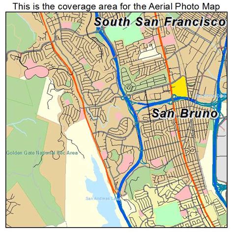 Aerial Photography Map Of San Bruno Ca California