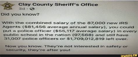 Clay County Sheriffs Office Did You Know With The Combined Salary Of