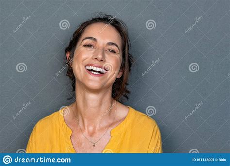 Cheerful Mature Woman Smiling Stock Image Image Of Background Beautiful 161143001
