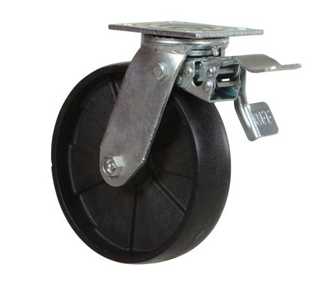 Glass Filled Nylon Swivel Caster With Total Lock 8 In X 2 In 1000 Lb