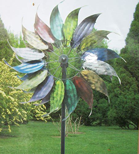 Metal Wind Garden Art Feathered Leaves Design 84 High