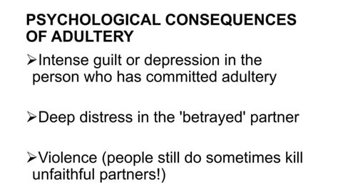 Psychological Consequences Of Adulterypptx