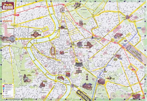 Карта Рима с достопримечательностями на русском языке карта метро