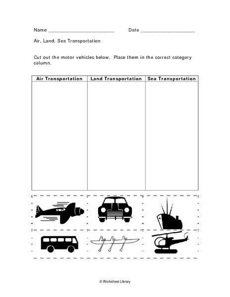 Air Land Sea Transportation Organizer For 1st 3rd Grade Lesson Planet