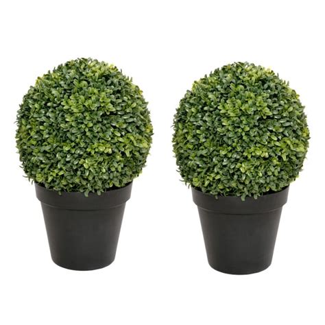 Artificial Boxwood Topiary Ball Potted Plant 50cm20in Set Of 2