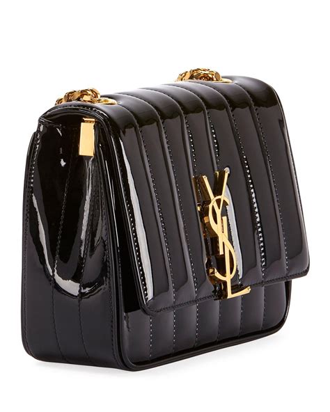 Saint Laurent Vicky Monogram Ysl Small Quilted Patent Leather Crossbody