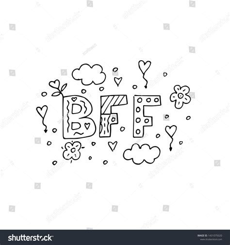 Bff Best Friends Forever Doodle Vector Stock Vector Royalty Free