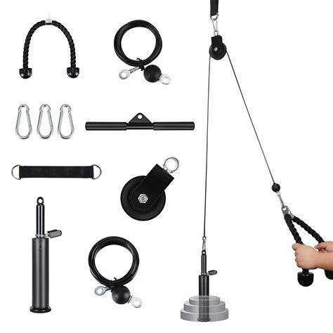 Mathowal Pulley Cable Machine Attachment System Diy Home Fitness Cable