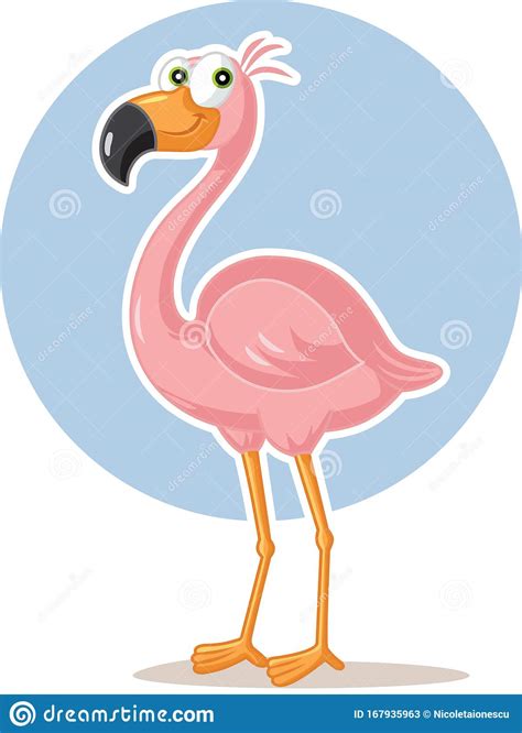 Pink Flamingo Bird Vector Cartoon Illustration Stock