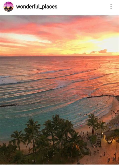Oahu Sunset Most Beautiful Beaches Beautiful Sunset Beautiful World