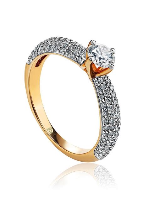 Кольца Кольца из золота Бриллиант Золотое кольцо с крупным