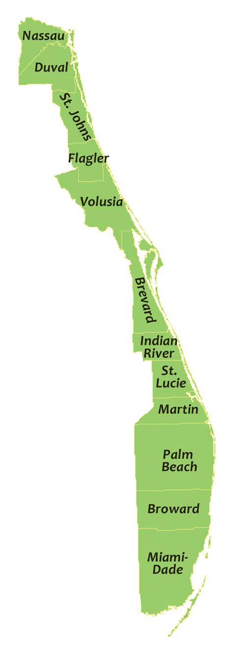 Florida East Coast Barrier Islands Map