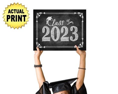 Class Of 2023 Graduation Sign Printed Chalkboard Graduation Sign