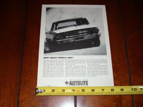 1963 Parnelli Jones Mercury Marauder Pikes Peak Autolite Original Ad Ebay