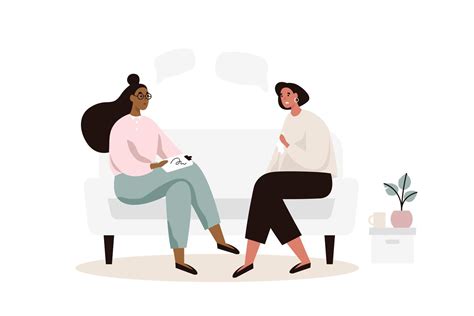 Psychotherapy Session With Women On Couch 694807 Vector Art At Vecteezy