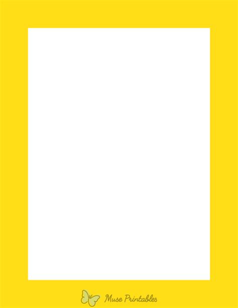 Printable Yellow Solid Page Border