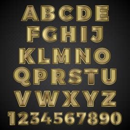 Numbering Icons Shiny Golden Decoration Vectors Stock In Format For
