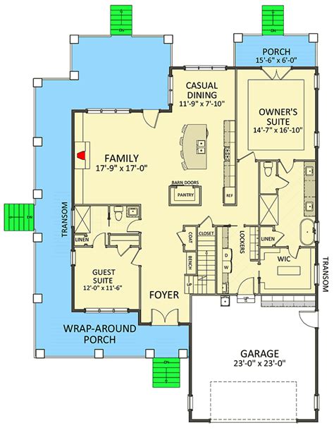 Plan 46360la 4 Bedroom Farmhouse Plan With Wraparound Front Porch In