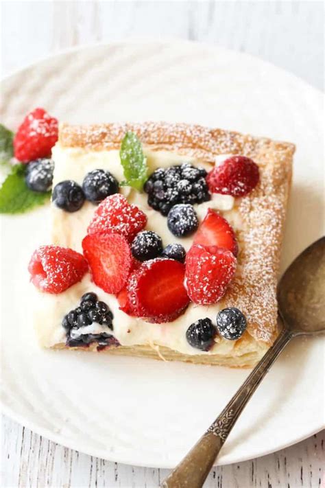 Berry Cheesecake Puff Pastry Tart Video Valentinas Corner