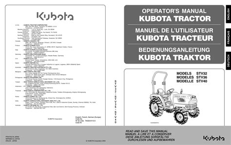 Kubota Stv32 Operators Manual Pdf Download Manualslib